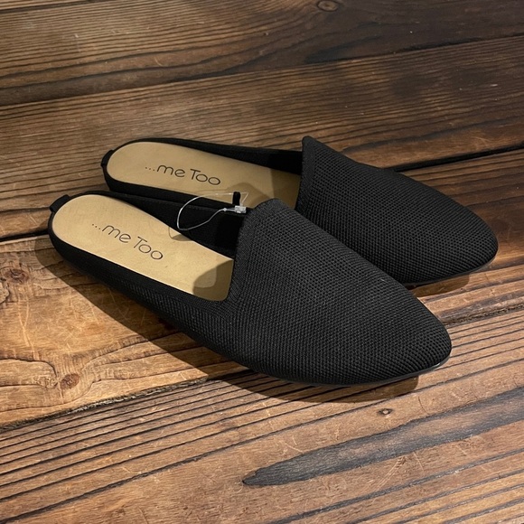 New Me Too Black Mesh Textured Slip on Mules - Picture 1 of 5